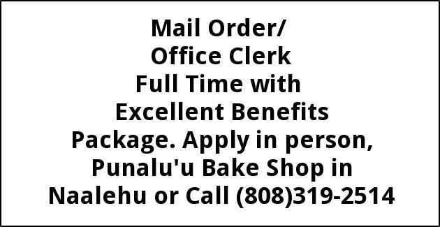 Mail Order / Office Clerk