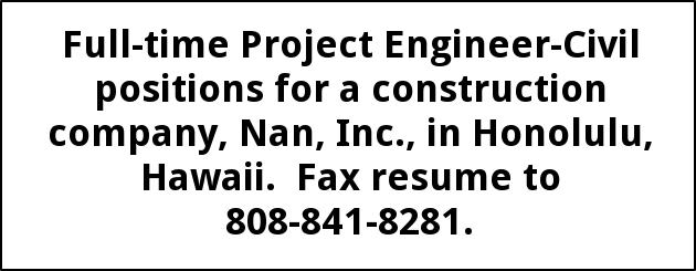 Full Time Project Engineer