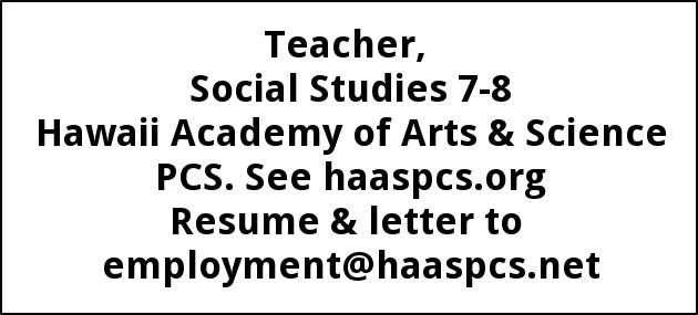 Teacher, Social Studies