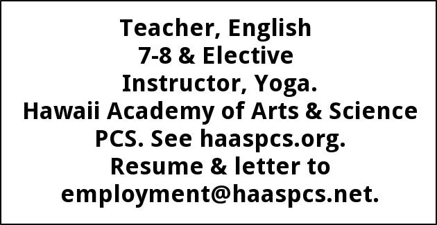 Teacher, English 7-8 & Elective Instructor, Yoga