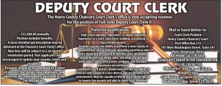Deputy Court Clerk Henry County Chancery Court Clerk Office