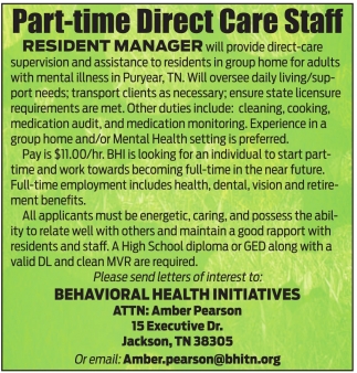 Part-Time Direct Care Staff