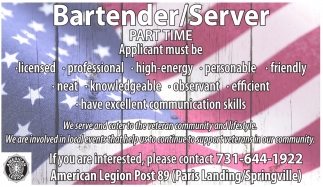 Bartender/Server