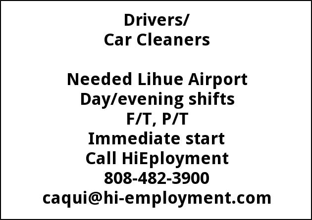 Drivers/Car Cleaners