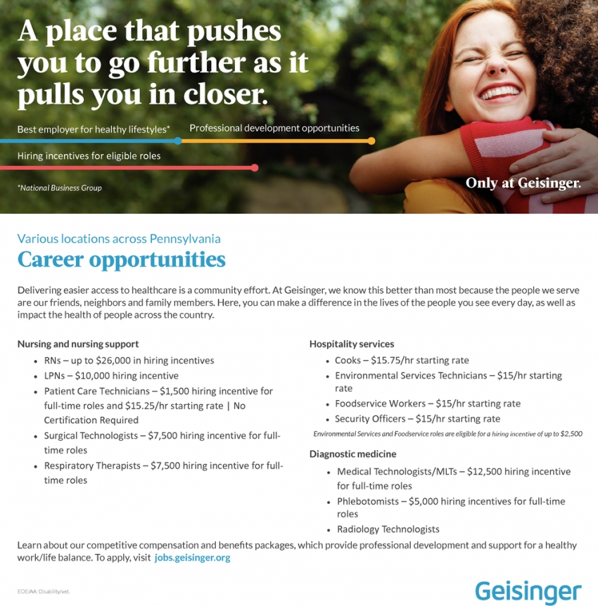 Career Opportunities, Geisinger