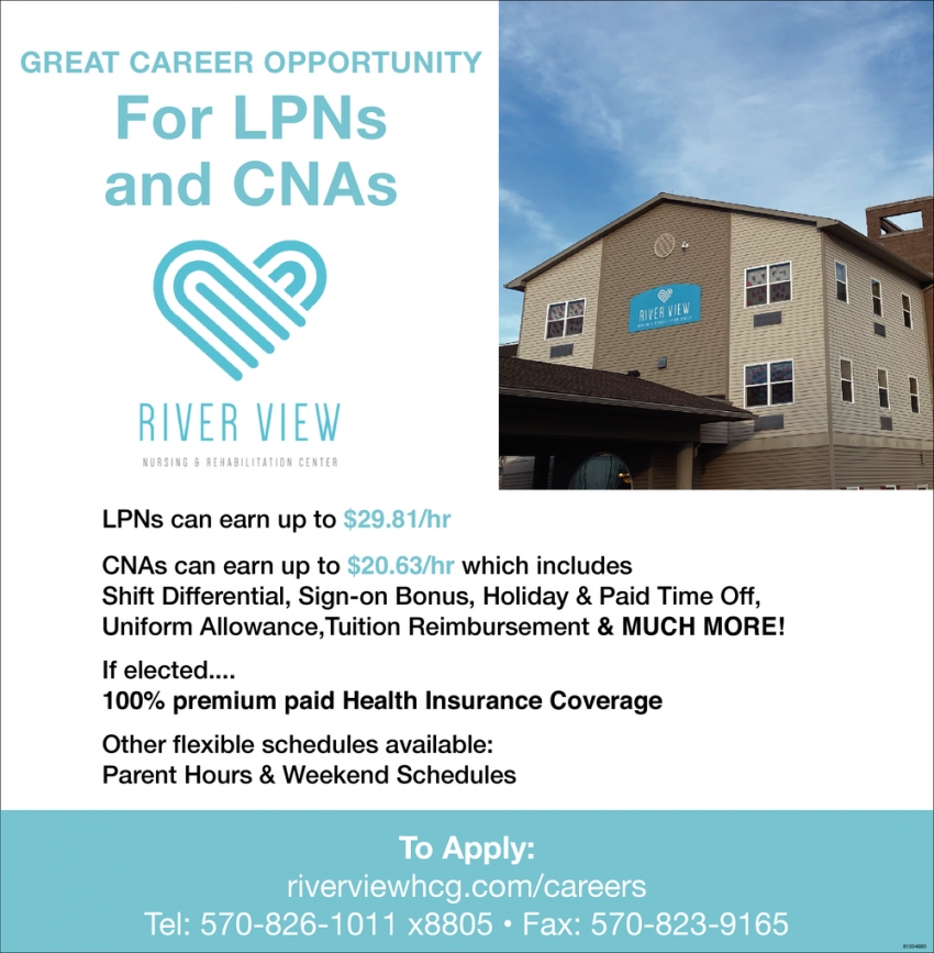 Great Career Opportunity For LPNs And CNAs