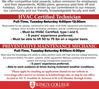 HVAC Certified Technician