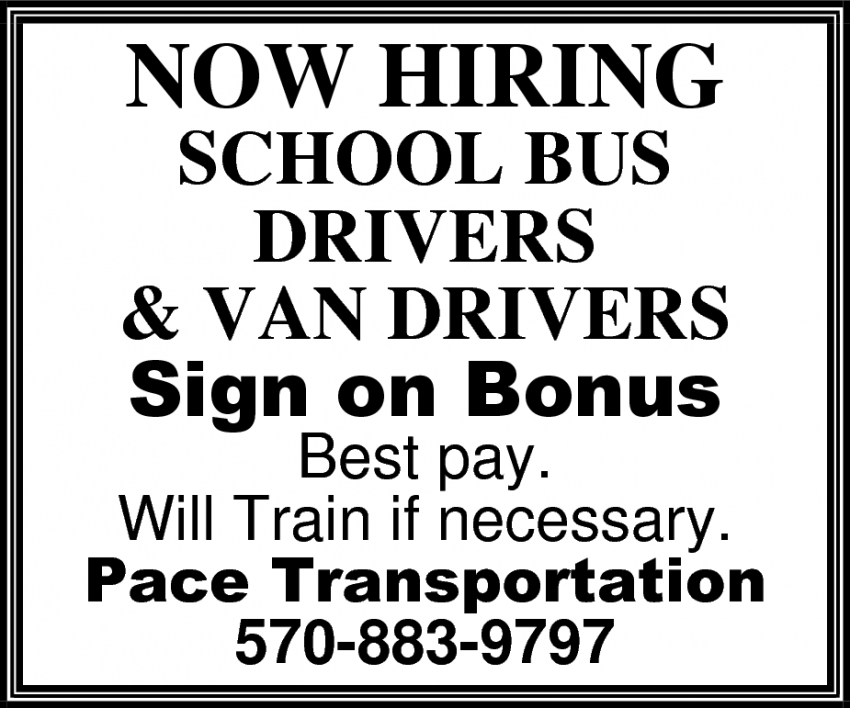 School Bus Drivers & Van Drivers