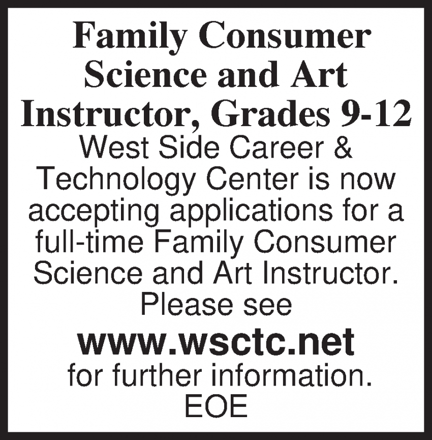 Family Consumer Science And Art Instructor