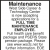 Maintenance