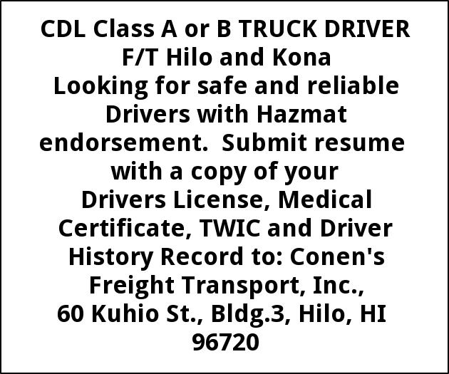 CDL Class A Or B Truck Driver