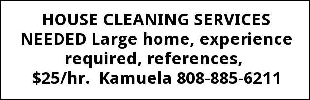 House Cleaning Services Needed