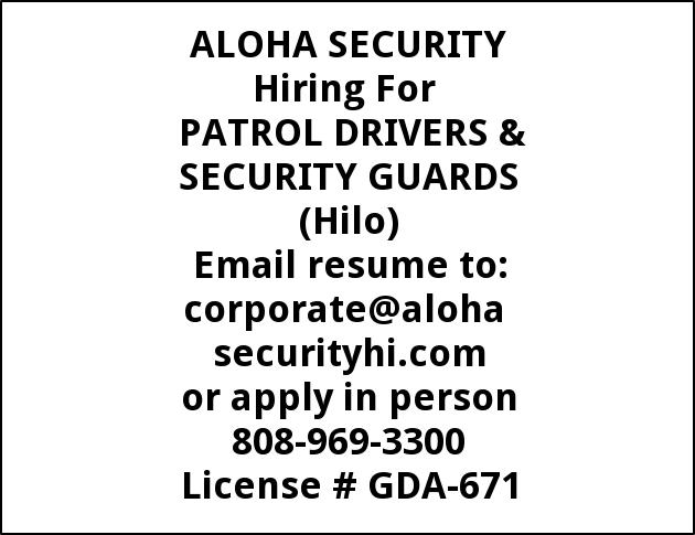 Security Guards & Patrol Driver