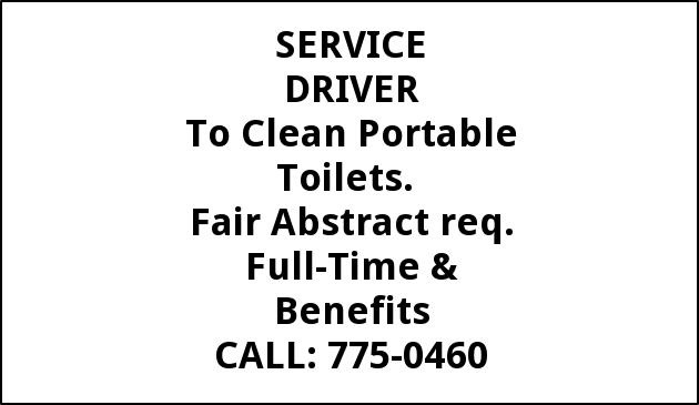 Service Driver To Clean Portable Toilets