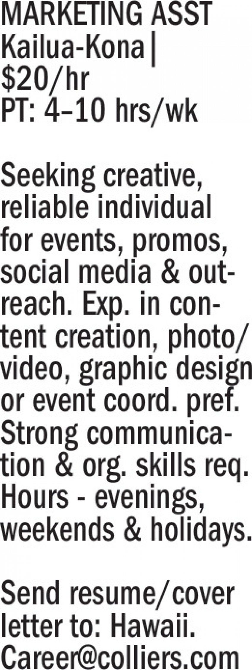 hawaii.career@colliers.com