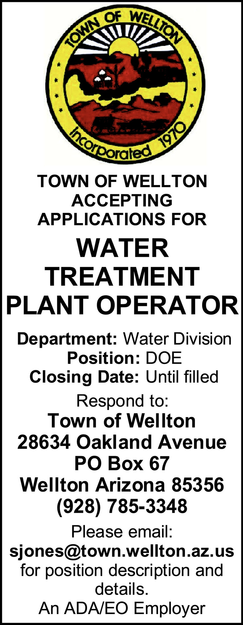 Water Treatment Plant Operator