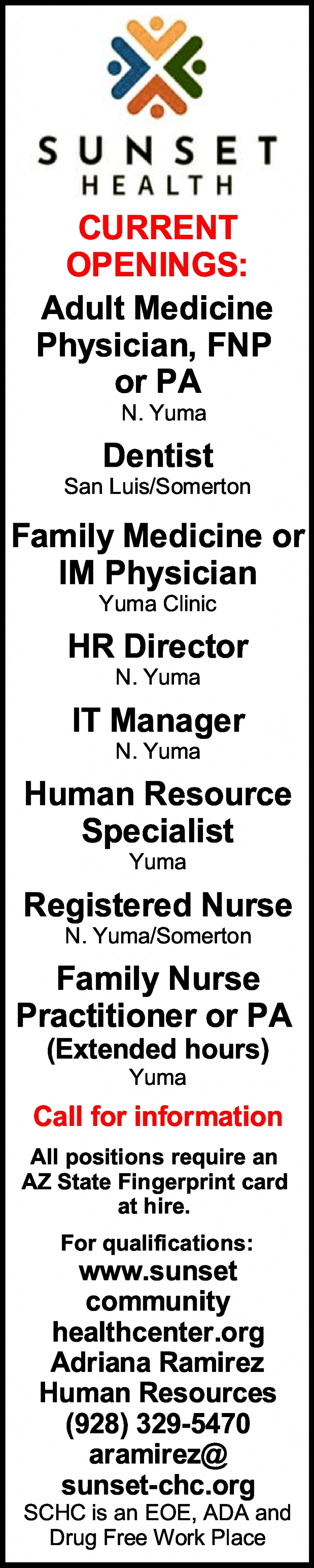 Care Nurse Manager - Human Resource Specialist - Medical Clerk Records