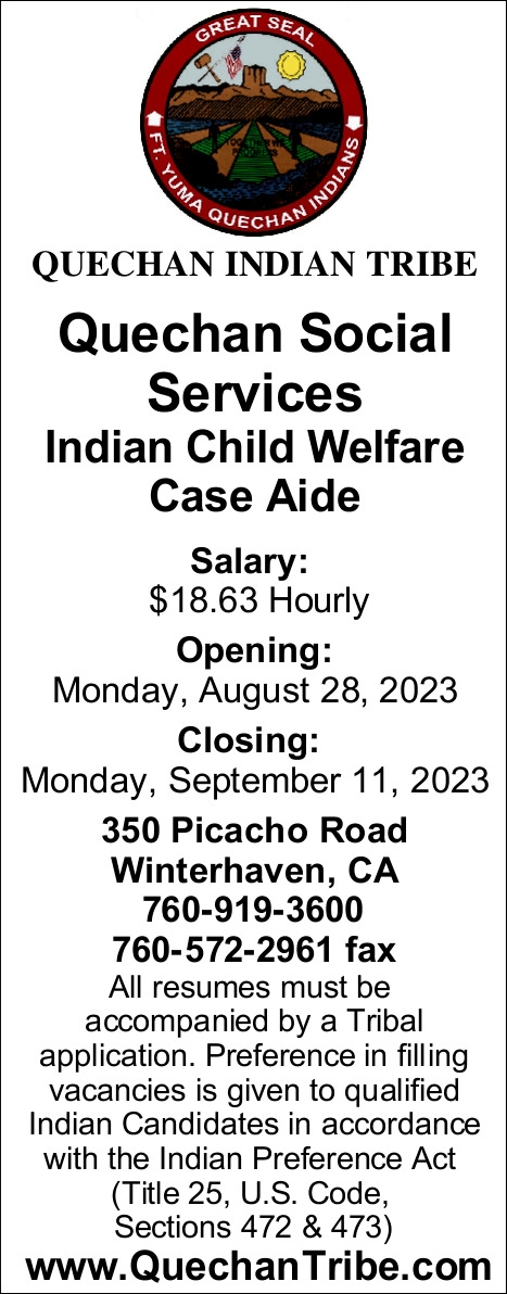 Services Indian Child Welfare Case Aide