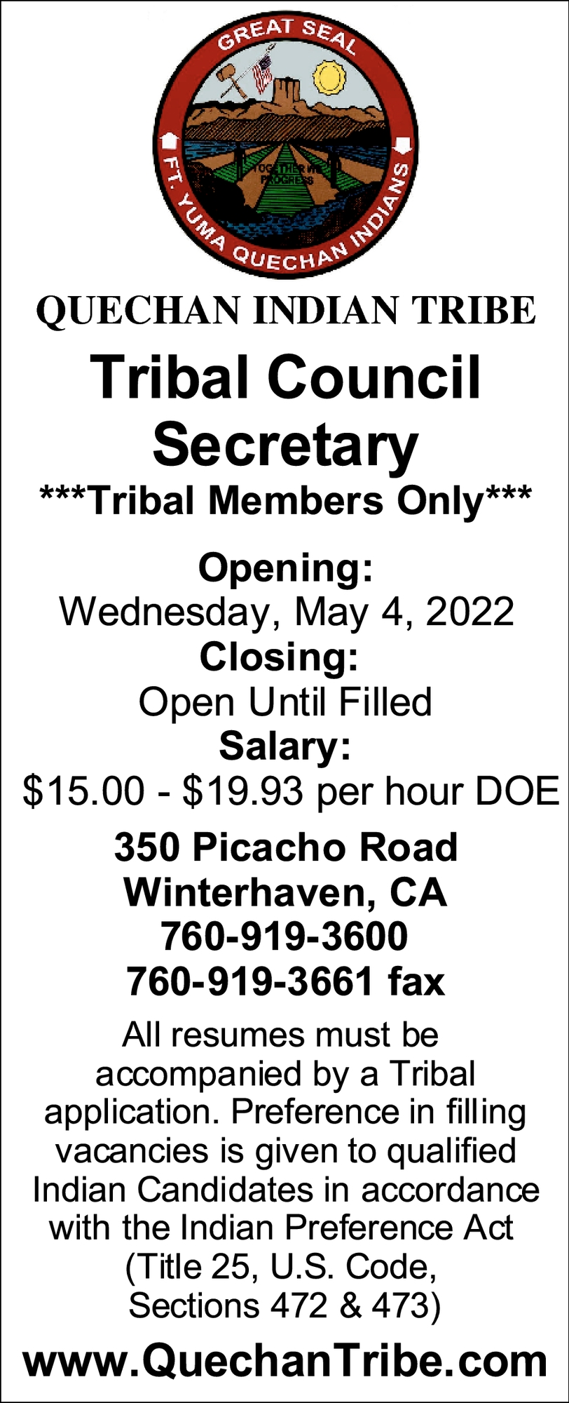 Tribal Council Secretary