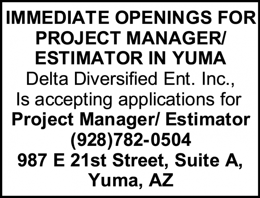Project Manager / Estimator