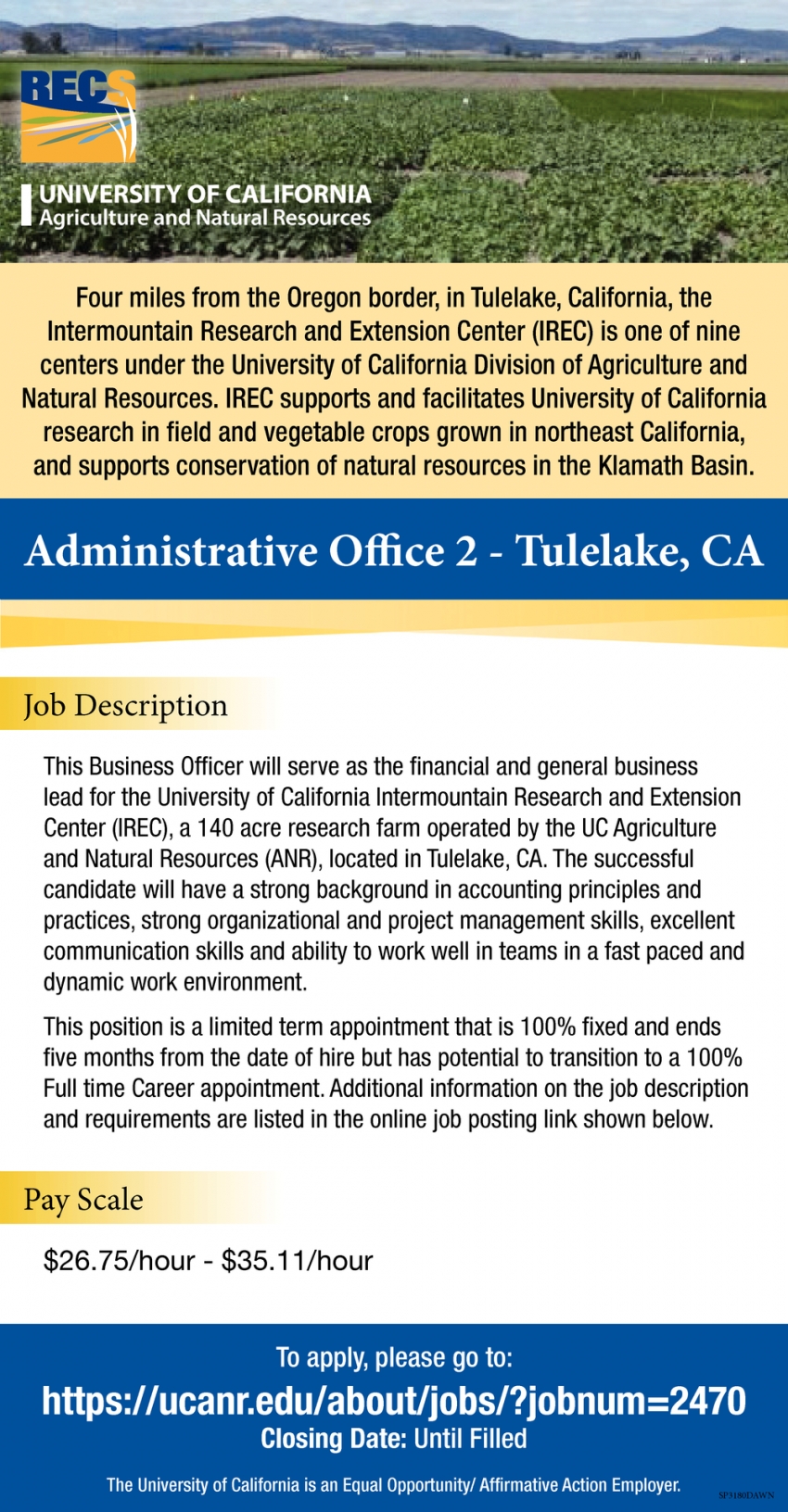Administrative Office Jobs, University Of California