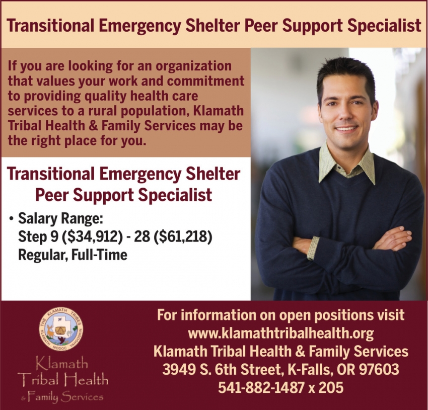 Transitional Emergency Shelter Peer Support Specialist
