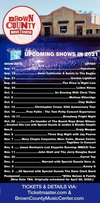Upcoming Shows In 2021