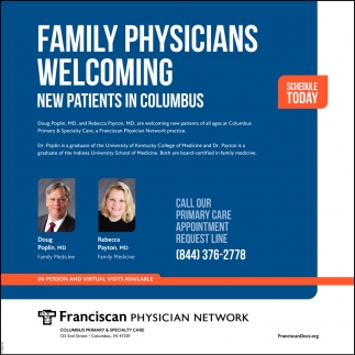Family Physicians Welcoming New Patients In Columbus