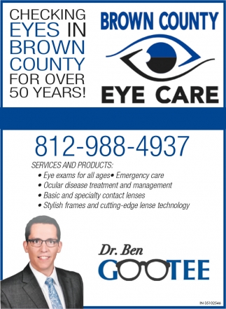 Checking Eyes In Brown County For Over 50 Years!