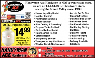 Handyman Ace Hardware is NOT a warehouse store