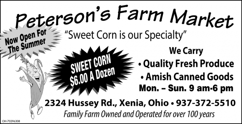 Sweet Corn is our Specialty