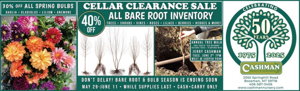 Cellar Clearance Sale, Cashman Nursery & Landscaping, Bozeman, MT