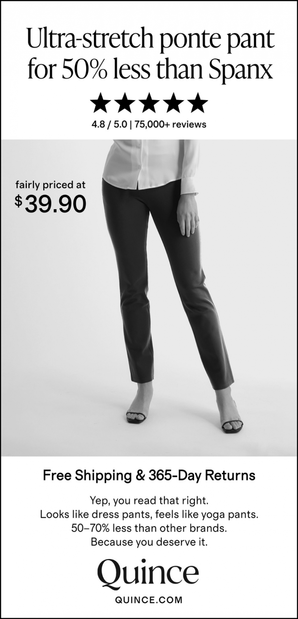 Ultra-Stretch Ponte Pant for 50% Less Than Spanx, Quince