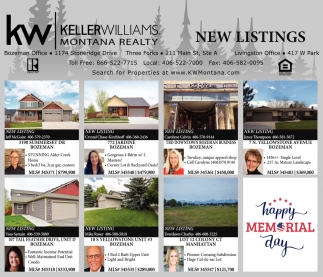New Listings, Keller Williams Montana Realty