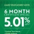 6 Month Certificate Special 5.01% APY