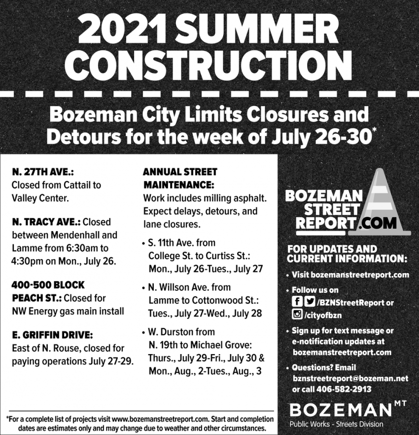 2021 Summer Construction