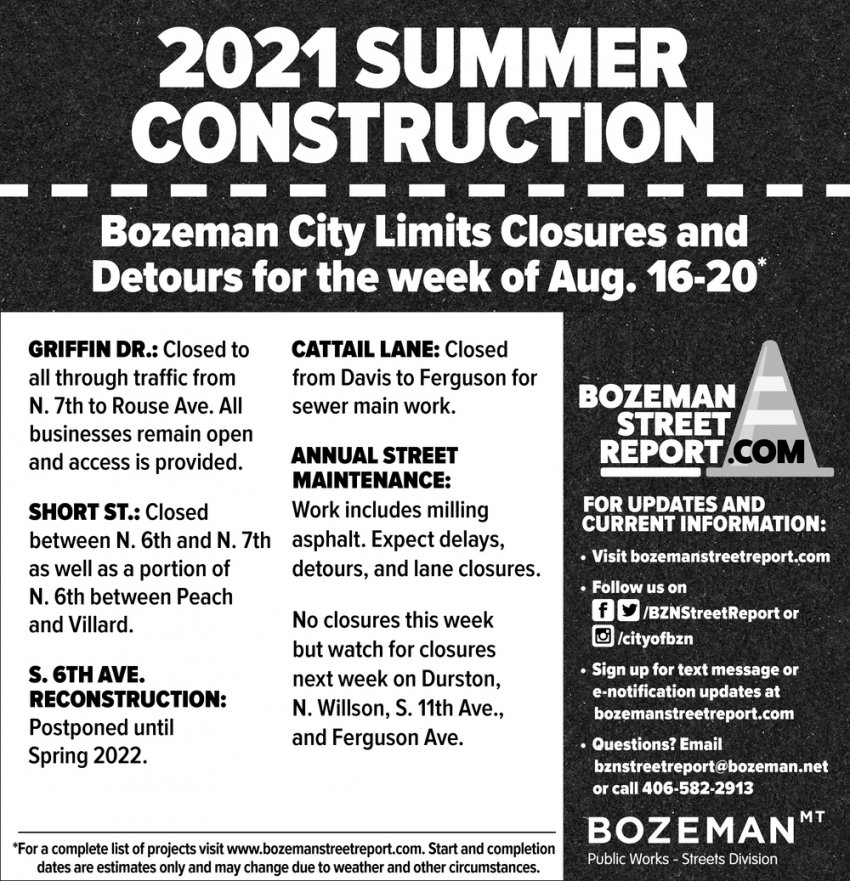 2021 Summer Construction