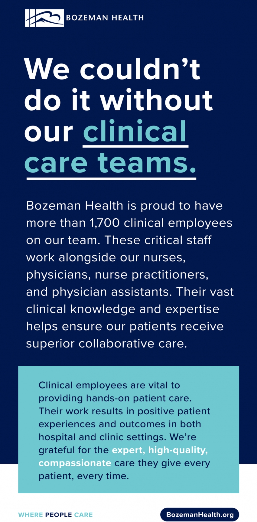 We Couldn't Do it Without Our Clinical Care Teams!