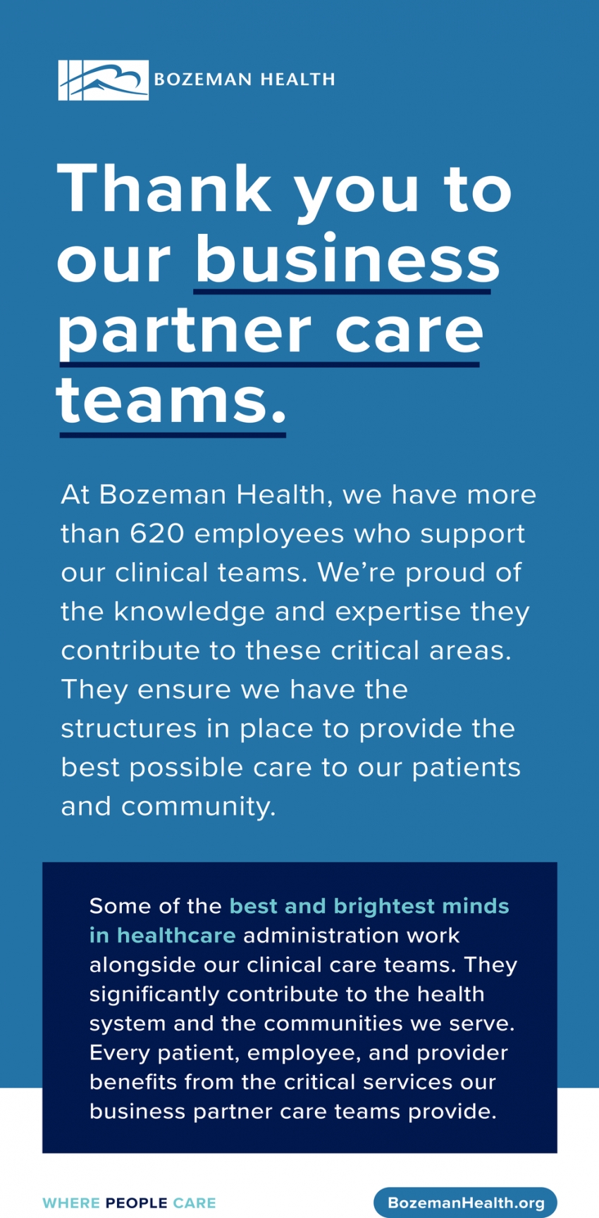 Thank You To Our Business Partner Care Teams
