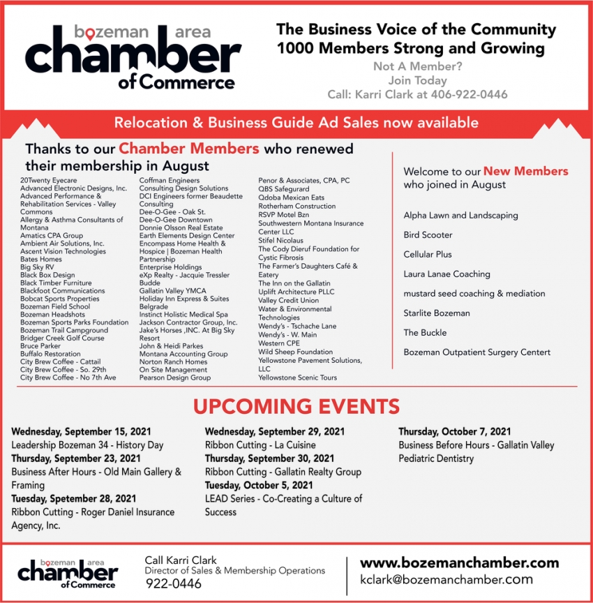 The Business Voice of the Community 1000 Members Strong And Growing