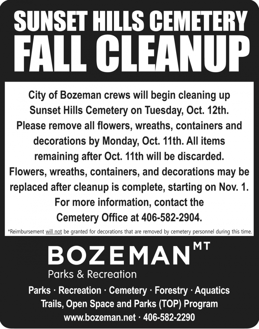 Sunset Hills Cemetery Fall Cleanup