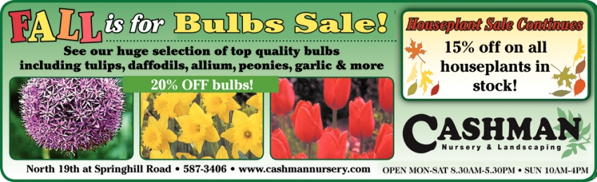 Fall Is For Bulbs Sale!