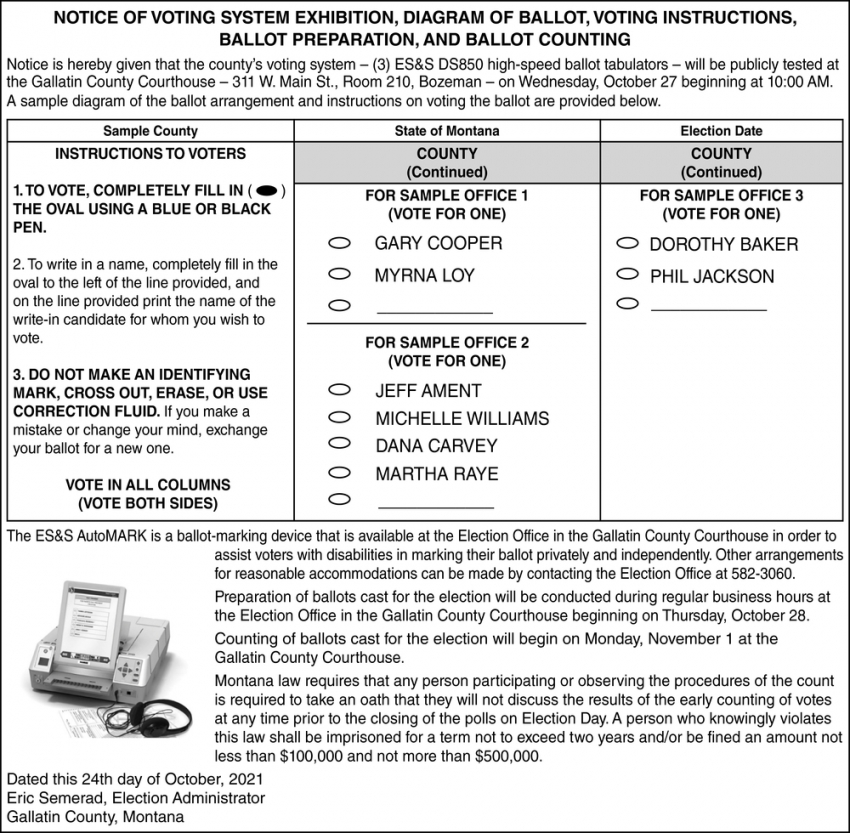 Notice of Voting System