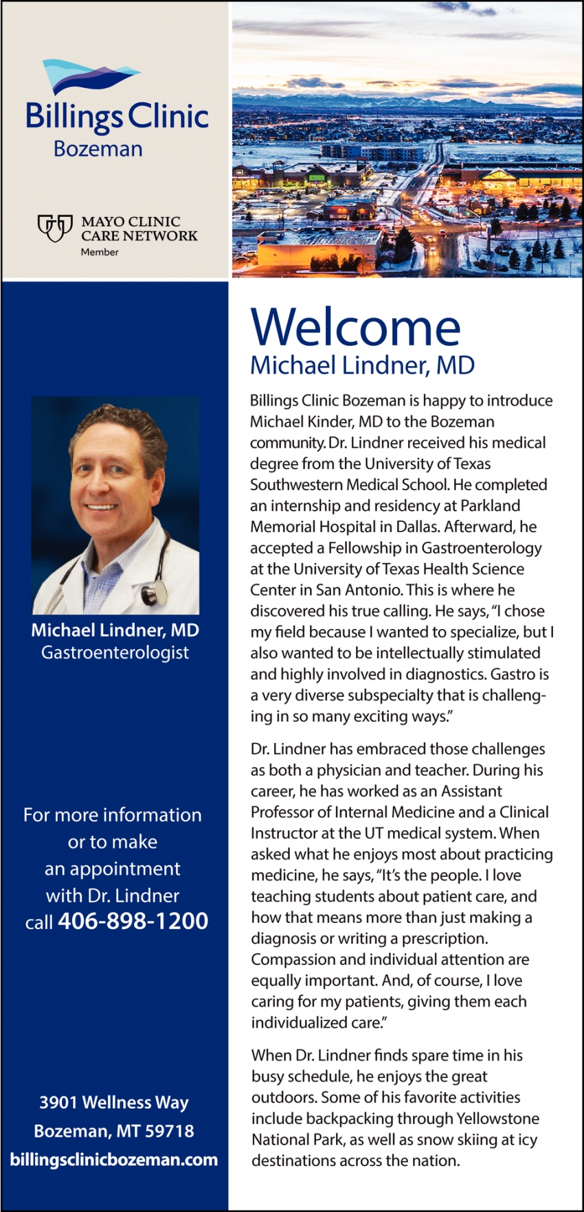 Welcome Michael Lindner, MD