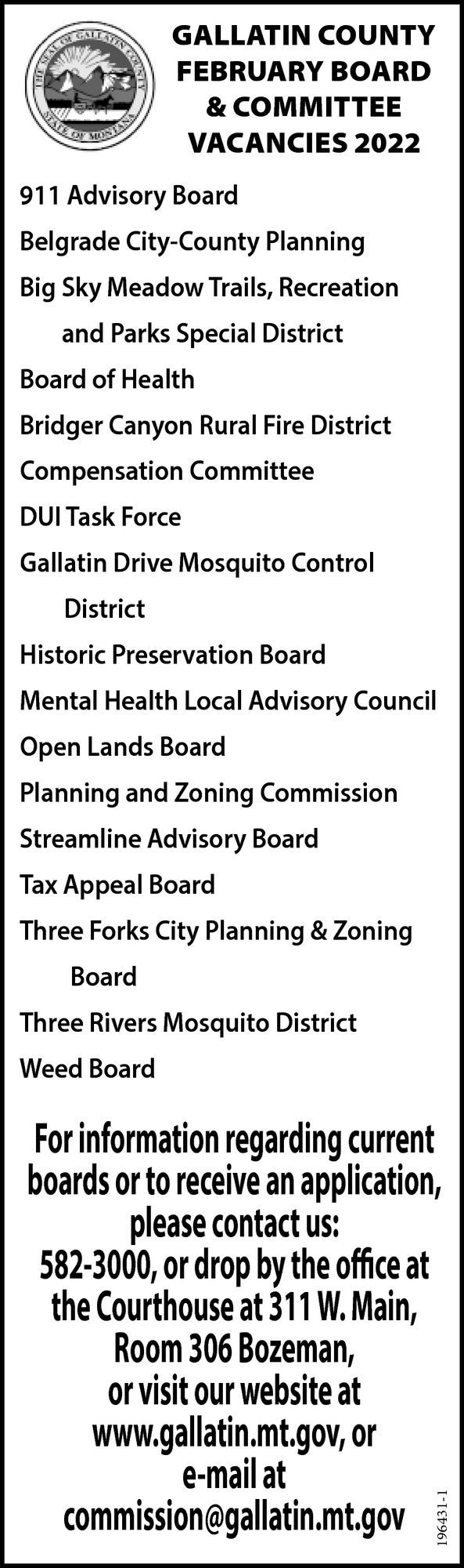 February Board & Committee Vacancies 2022