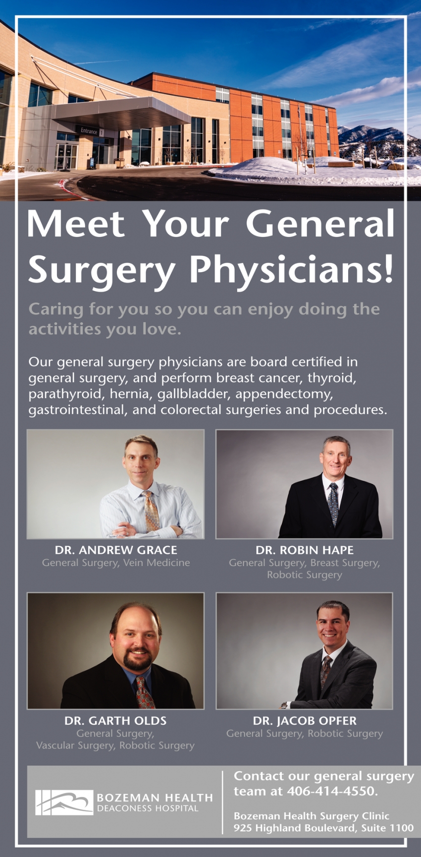 Meet Your General Surgery Physicians!