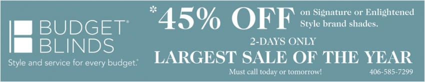 Largest Sale Of The Year