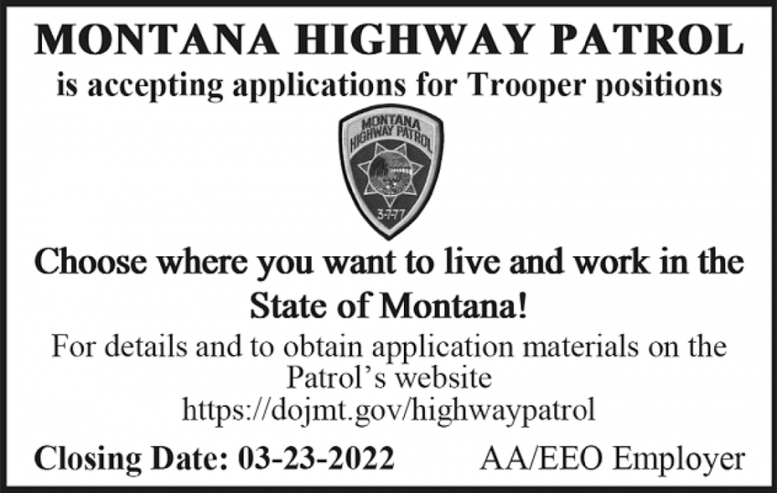 Accepting Applications for Trooper Positions