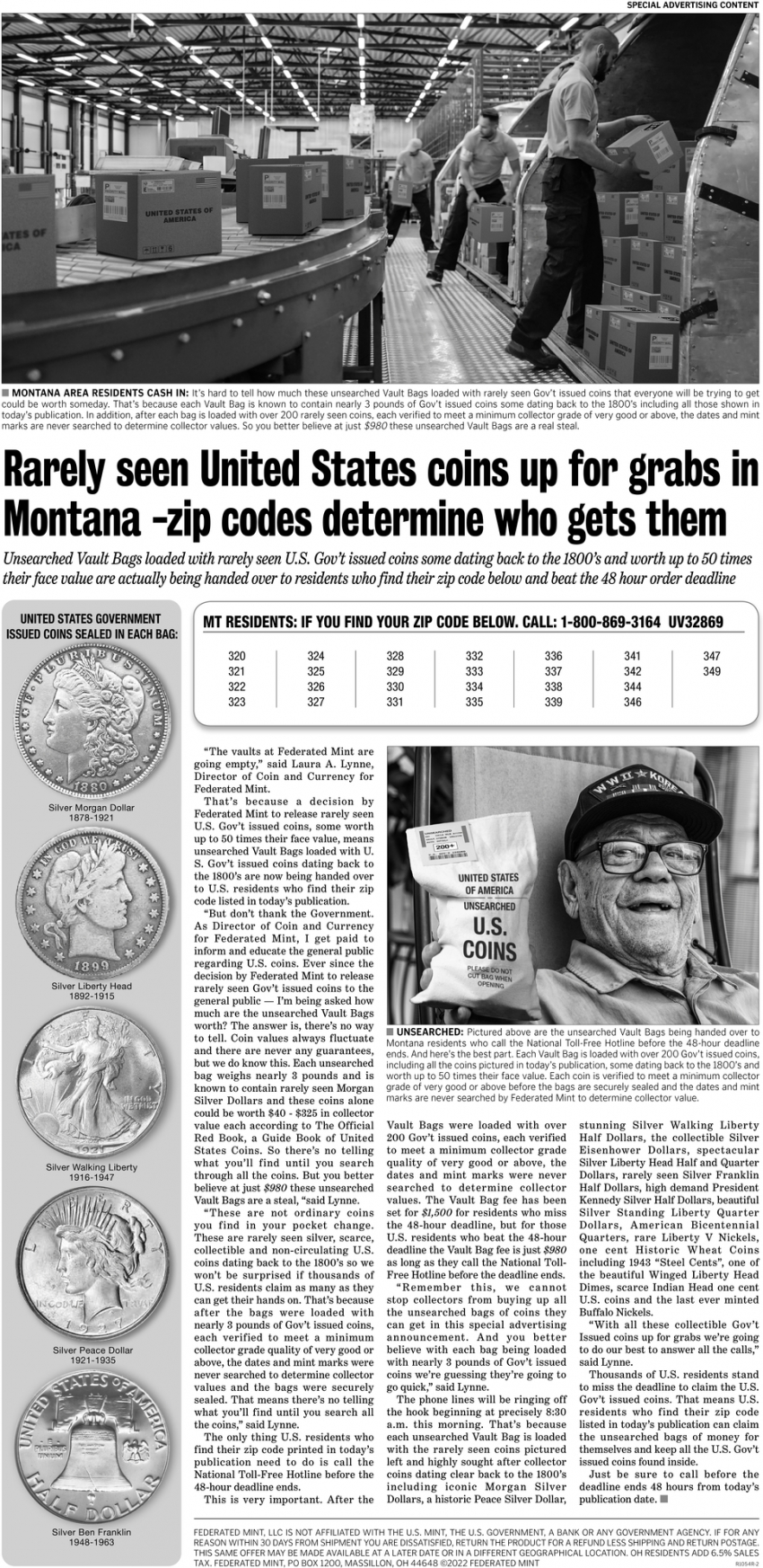 Rarely Seen United States Coins Up For Grabs in Montana