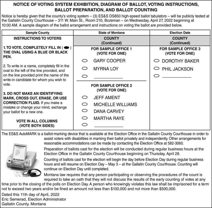 Notice of Voting System Exhibition 